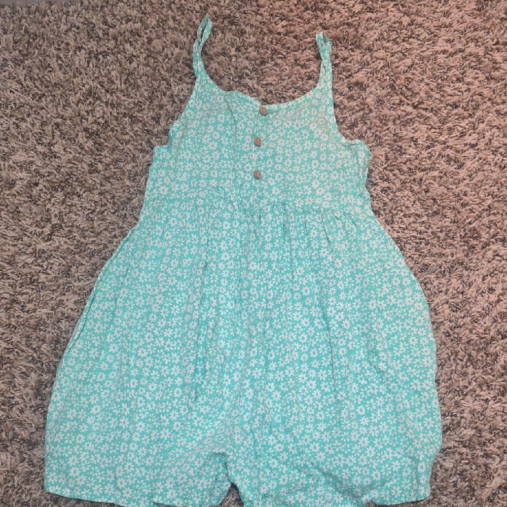 OshKosh B'gosh Aqua Floral Romper